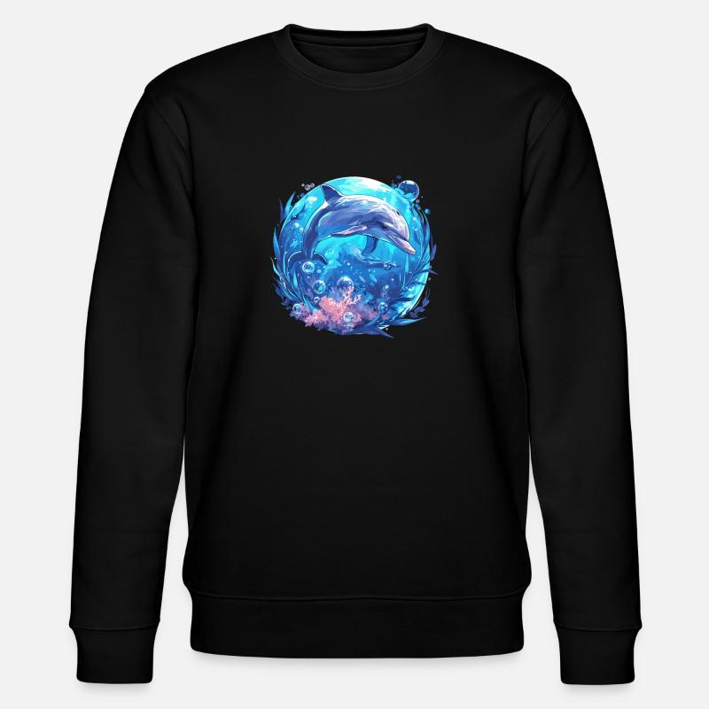 Dolphin Dolphins Dolphin - Stanley/Stella CHANGER Unisex Organic Sweatshirt - black