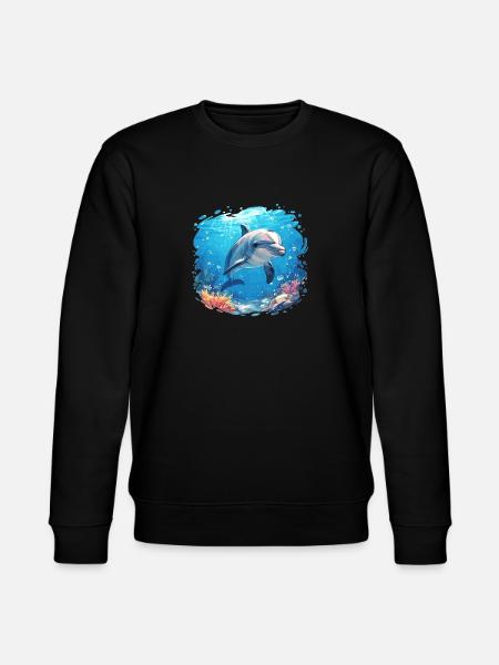 Dolphin Dolphins Dolphin - Stanley/Stella CHANGER Unisex Organic Sweatshirt - black