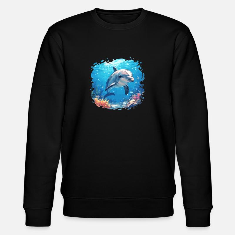 Dolphin Delfine Delfin - Stanley/Stella Unisex Bio-Sweatshirt CHANGER  - Schwarz