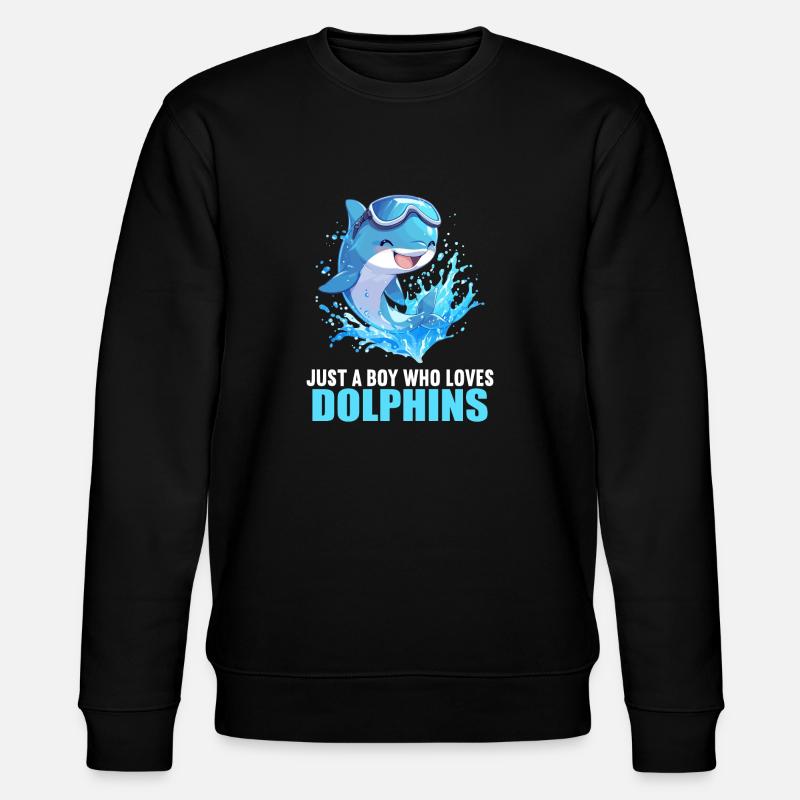 Dolphin Dolphins Dolphin - Stanley/Stella CHANGER Unisex Organic Sweatshirt - black