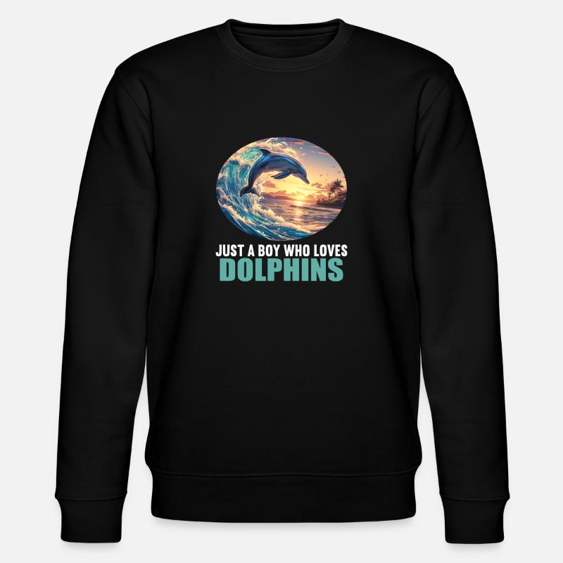Dolphin Dolphins Dolphin - Stanley/Stella CHANGER Unisex Organic Sweatshirt - black