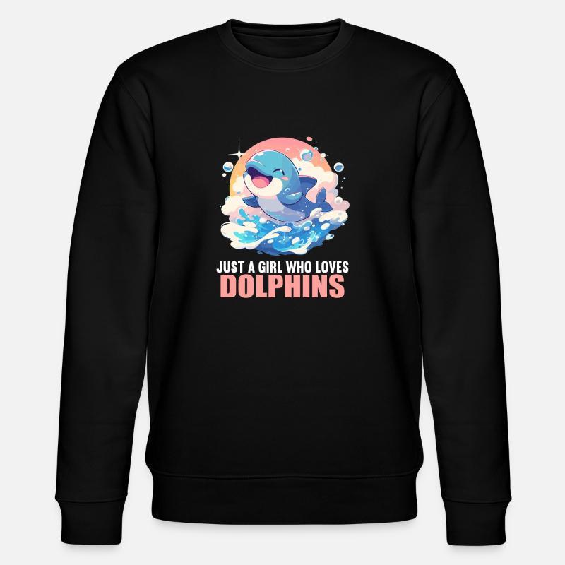 Dolphin Delfine Delfin - Stanley/Stella Unisex Bio-Sweatshirt CHANGER - Schwarz
