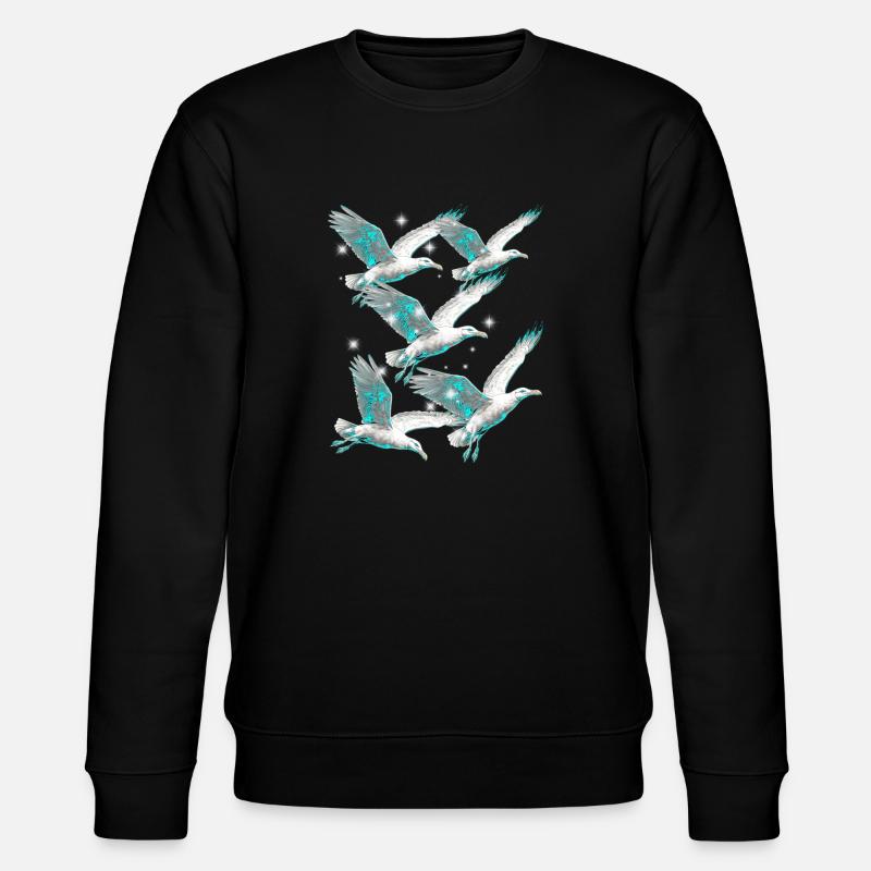 Maritim Möwe Möwen Seevögel - Stanley/Stella Unisex Bio-Sweatshirt CHANGER - Schwarz