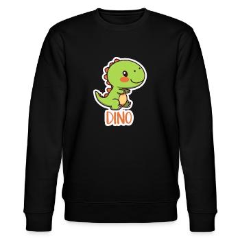 DINOSAURIER - Stanley/Stella Unisex Bio-Sweatshirt CHANGER  - Schwarz - Vorne - Nik (191cm) & Marisol (170cm)