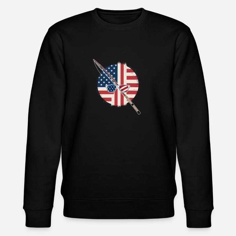 USA Fliegenfischen Abenteuer - Stanley/Stella Unisex Bio-Sweatshirt CHANGER  - Schwarz
