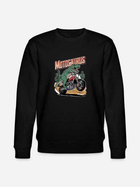 Motosaurus - Dinosaur & Motorcycle - Stanley/Stella CHANGER Unisex Organic Sweatshirt - black