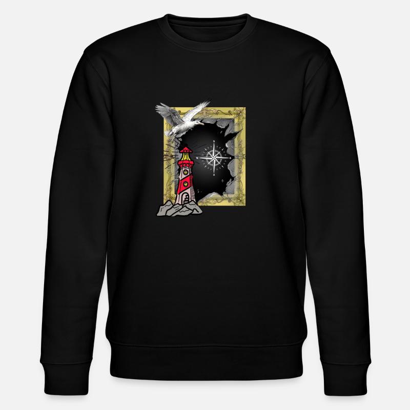 Maritim Leuchtturm Möwe Möwen - Stanley/Stella Unisex Bio-Sweatshirt CHANGER  - Schwarz