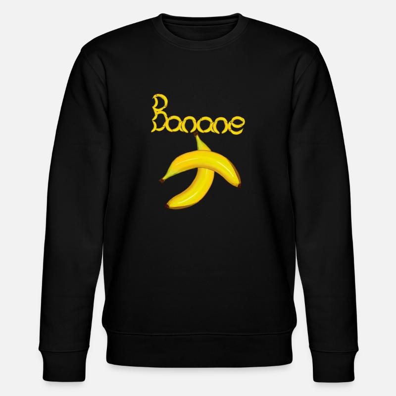 Banane Bananen Obst - Stanley/Stella Unisex Bio-Sweatshirt CHANGER  - Schwarz