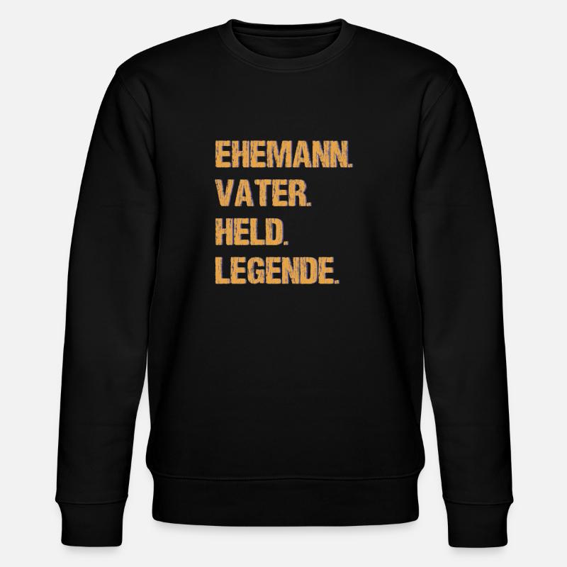 Ehemann Vater Held Legende - Stanley/Stella Unisex Bio-Sweatshirt CHANGER  - Schwarz