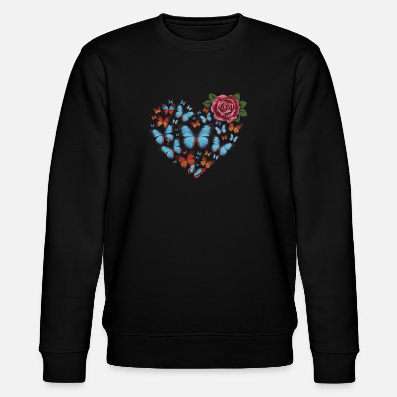 Cœur de papillons - Sweat bio CHANGER Stanley/Stella Unisexe - noir