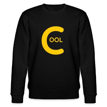Cool T shirt with the yellow inscription Cool - Stanley/Stella CHANGER Unisex Organic Sweatshirt - black - Front - Nik (191cm) & Marisol (170cm)