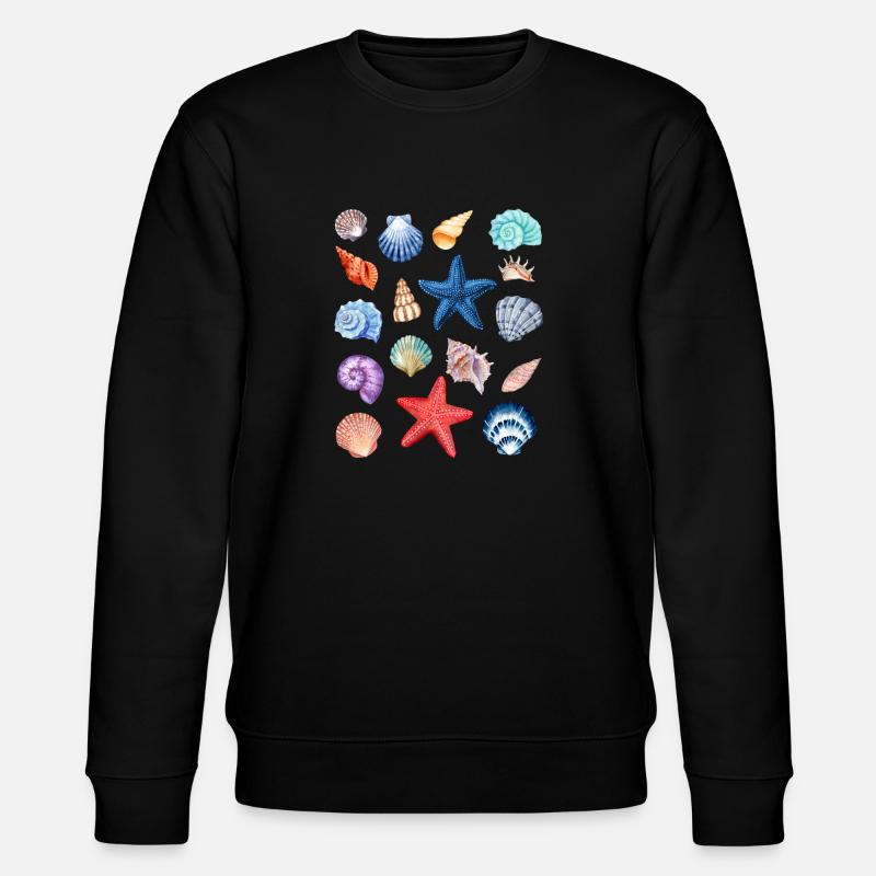 Shell Collection.Colorful Shells from Summer Holidays - Stanley/Stella CHANGER Unisex Organic Sweatshirt - black