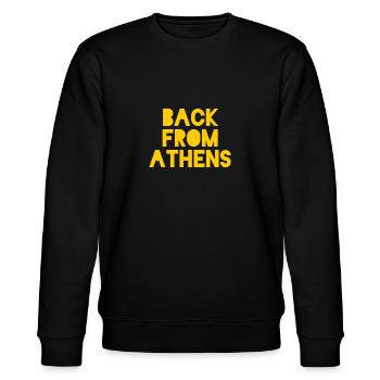 Back from Athens - Zurück aus Athen - Stanley/Stella Unisex Bio-Sweatshirt CHANGER  - Schwarz - Vorne - Nik (191cm) & Marisol (170cm)