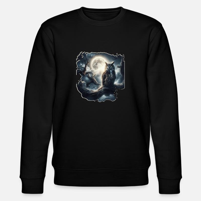 EULE BEI NACHT - Stanley/Stella Unisex Bio-Sweatshirt CHANGER  - Schwarz