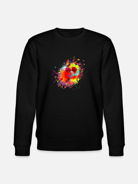 Kleurrijke retro voetbalvoetbaltrui - Stanley/Stella Uniseks bio-sweatshirt CHANGER  - zwart