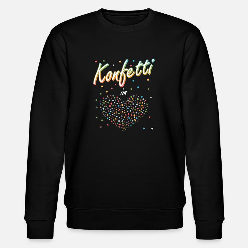 Konfetti Fasching Karneval Spaß Design - Stanley/Stella Unisex Bio-Sweatshirt CHANGER  - Schwarz