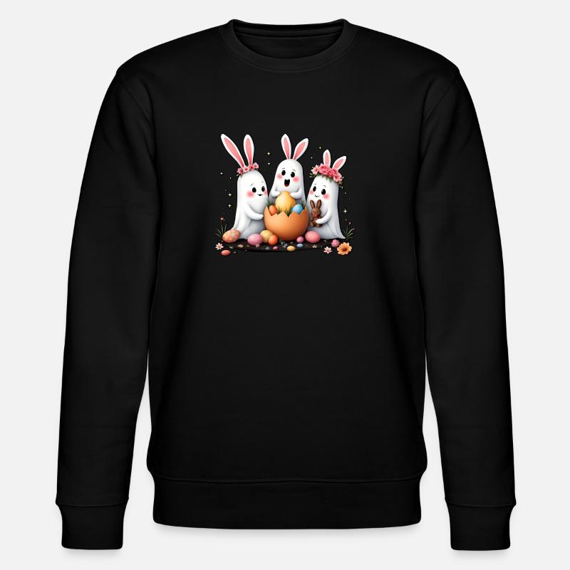 Bunny Ghosts - Stanley/Stella CHANGER Unisex Organic Sweatshirt - black