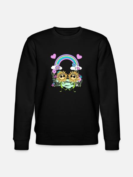 Regenbogen Hippie Sonnenblumen Kinder - Stanley/Stella Unisex Bio-Sweatshirt CHANGER  - Schwarz