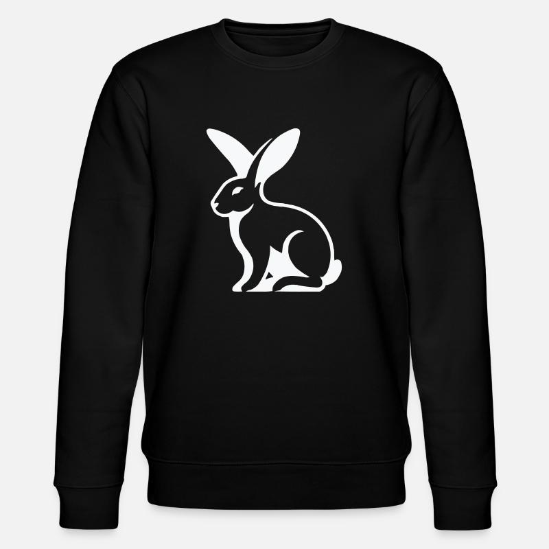 hase kaninchen - Stanley/Stella Unisex Bio-Sweatshirt CHANGER - Schwarz