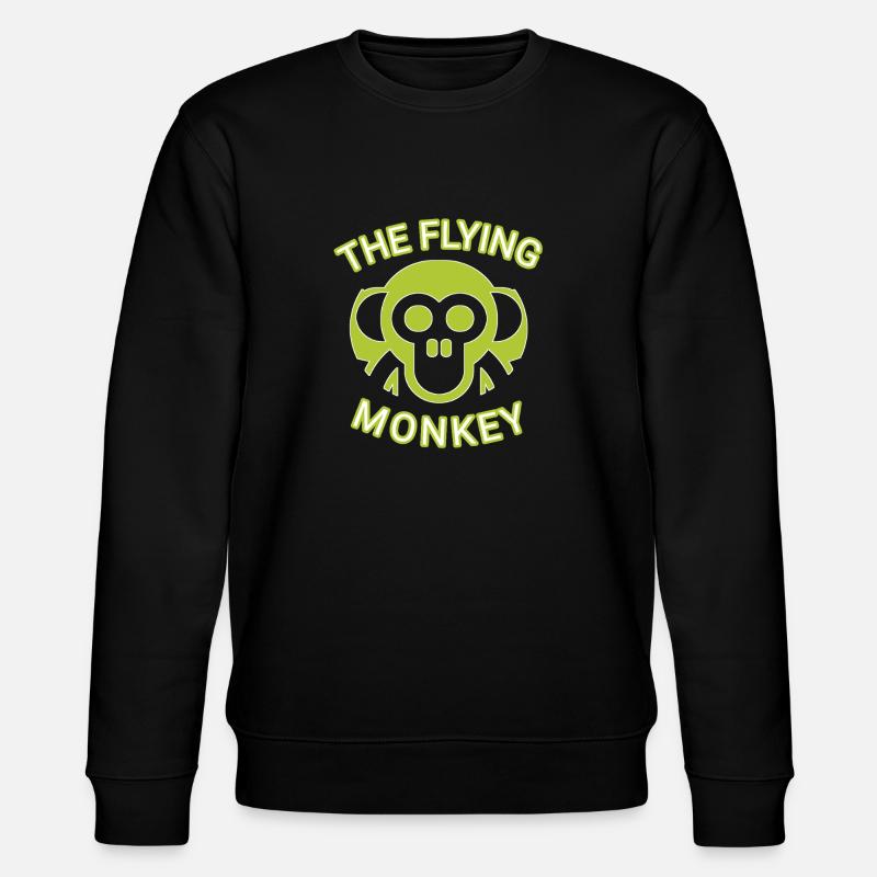 The flying Monkey Grün - Stanley/Stella Unisex Bio-Sweatshirt CHANGER  - Schwarz