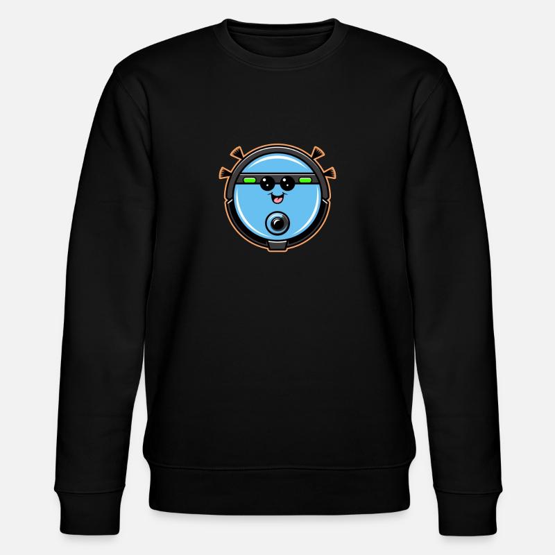 Süßer Saugroboter Staubsauger - Stanley/Stella Unisex Bio-Sweatshirt CHANGER  - Schwarz
