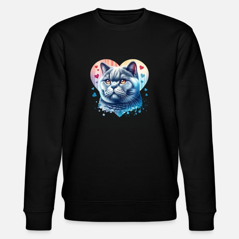 Chat British Shorthair - Sweat bio CHANGER Stanley/Stella Unisexe - noir