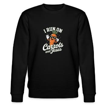 Möhre Jesus Glaube Christ Karotte - Stanley/Stella Unisex Bio-Sweatshirt CHANGER  - Schwarz - Vorne - Nik (191cm) & Marisol (170cm)