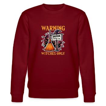 AVERTISSEMENT! SORCIÈRES UNIQUEMENT - CADEAU D’HALLOWEEN - Sweat bio CHANGER Stanley/Stella Unisexe - bordeaux - Devant - Nik (191cm) & Marisol (170cm)