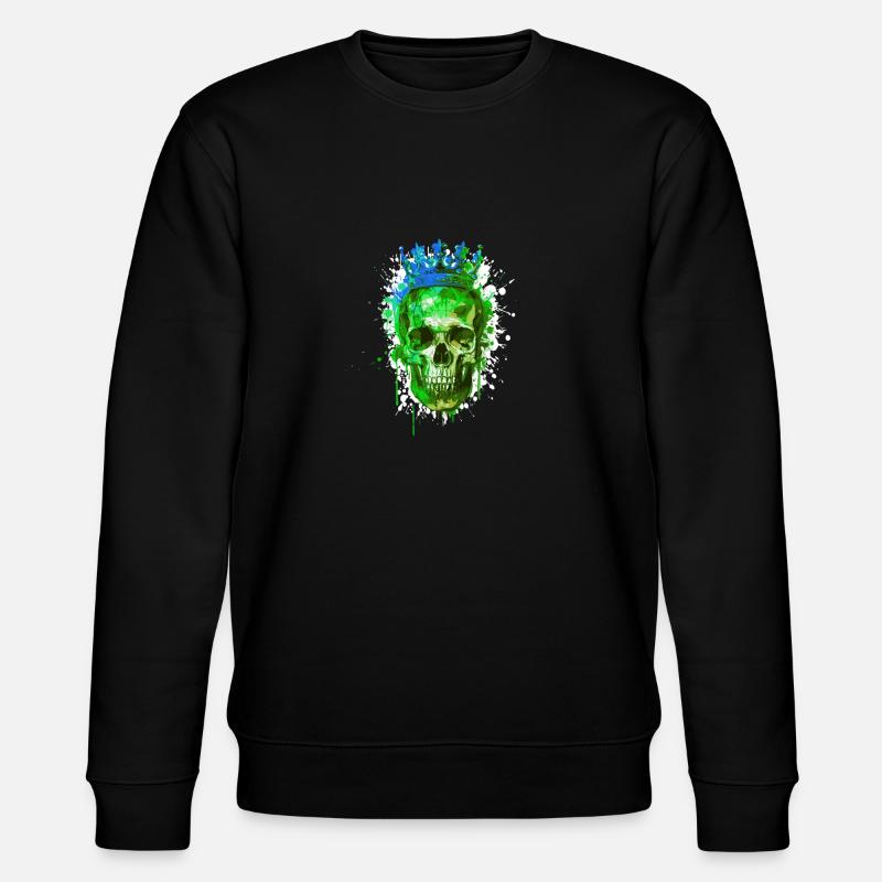 König Totenkopf Krone - Stanley/Stella Unisex Bio-Sweatshirt CHANGER  - Schwarz