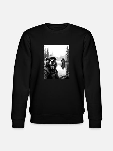 Selfie d’ours de pêche - Sweat bio CHANGER Stanley/Stella Unisexe - noir