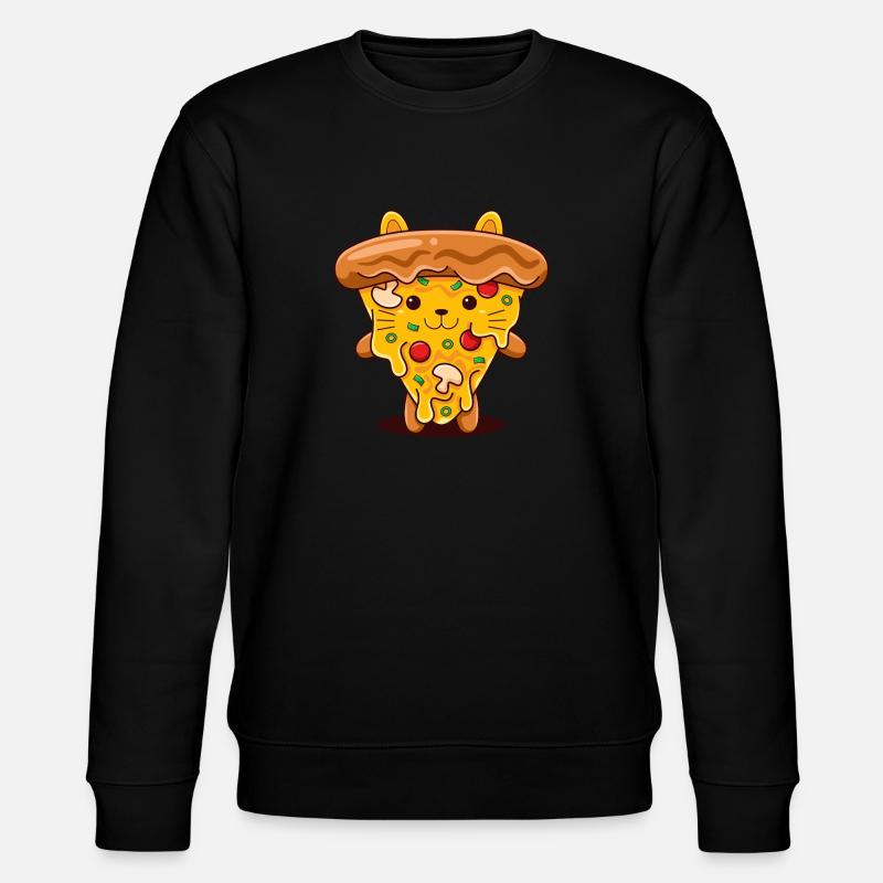 Pizza Cat Kawaii Illustration - Stanley/Stella Unisex Bio-Sweatshirt CHANGER  - Schwarz