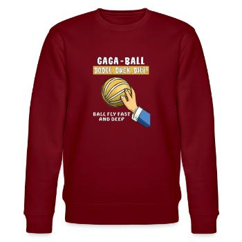 voelkerball gaga ball - Stanley/Stella Unisex Bio-Sweatshirt CHANGER  - Burgunderrot - Vorne - Nik (191cm) & Marisol (170cm)