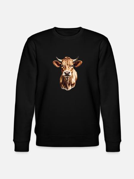 Braune Kuh - Stanley/Stella Unisex Bio-Sweatshirt CHANGER  - Schwarz