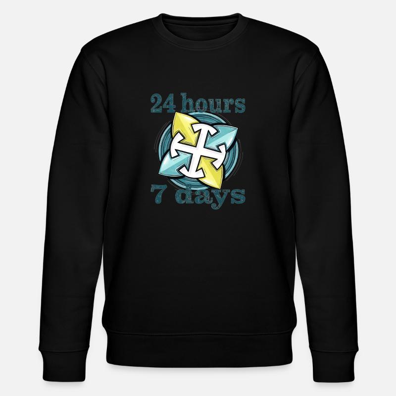 24 hours 7 days - Stanley/Stella Unisex Bio-Sweatshirt CHANGER  - Schwarz