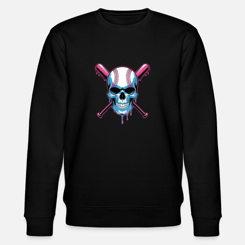 Baseball Skull Batte de Baseball - Sweat bio CHANGER Stanley/Stella Unisexe - noir
