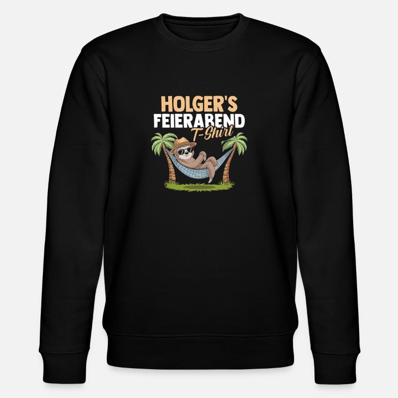 Faultier Holger - Stanley/Stella Unisex Bio-Sweatshirt CHANGER  - Schwarz