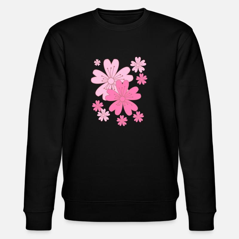 Fallende Sakura Kirschblüten - Stanley/Stella Unisex Bio-Sweatshirt CHANGER  - Schwarz