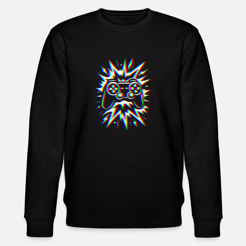 Glitch Controller – Gaming Explosion - Stanley/Stella Unisex Bio-Sweatshirt CHANGER  - Schwarz