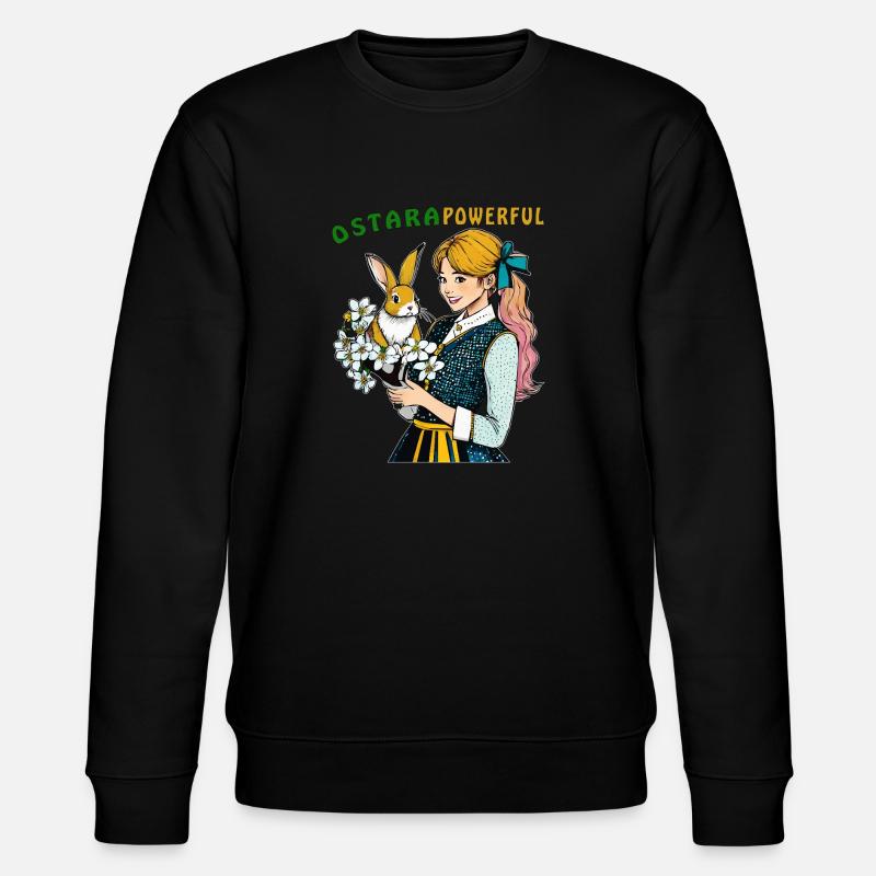 FEMME LAPIN FLEUR OSTARA PUISSANT - Sweat bio CHANGER Stanley/Stella Unisexe - noir