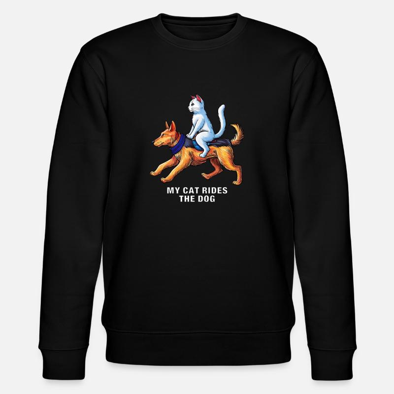 MON CHAT MONTE LE CHIEN - Sweat bio CHANGER Stanley/Stella Unisexe - noir