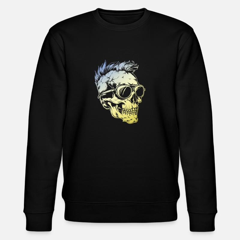 Punker Skull - Stanley/Stella Unisex Bio-Sweatshirt CHANGER  - Schwarz