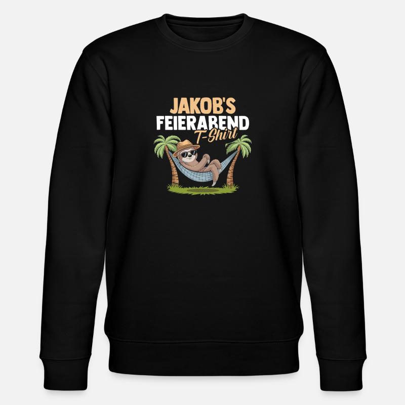 Faultier Jakob - Stanley/Stella Unisex Bio-Sweatshirt CHANGER  - Schwarz