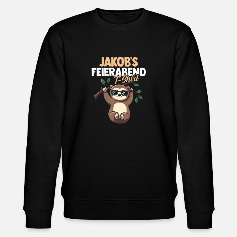 Faultier Jakob - Stanley/Stella Unisex Bio-Sweatshirt CHANGER  - Schwarz