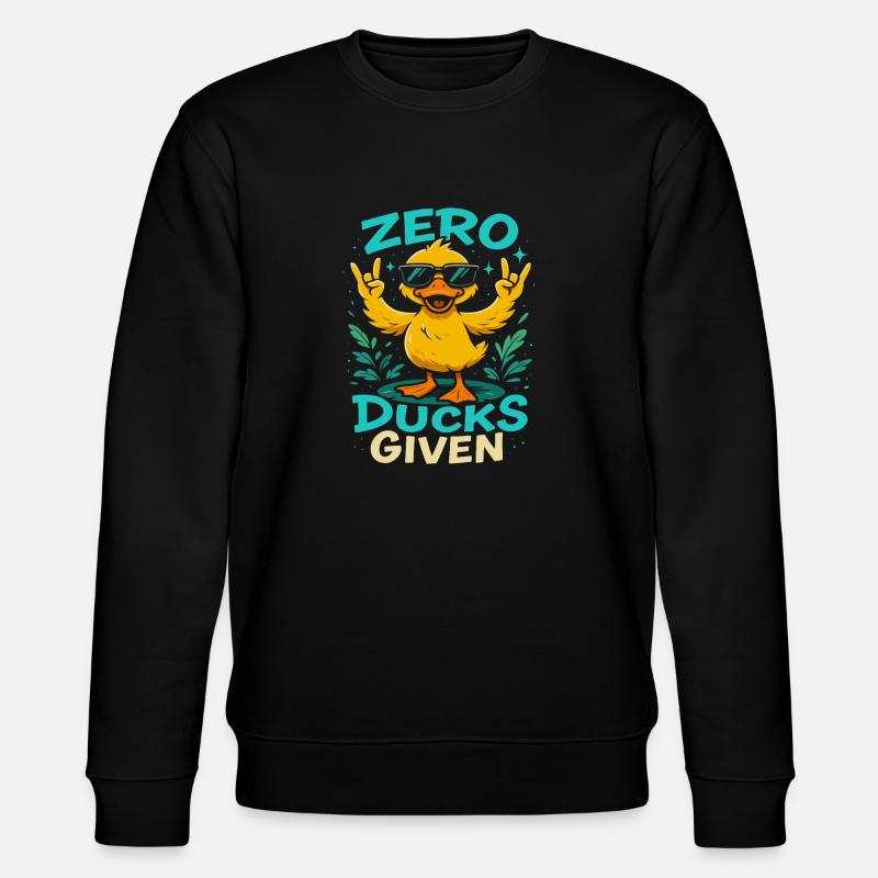 Zero Ducks Given Enten-Motiv Spaß - Stanley/Stella Unisex Bio-Sweatshirt CHANGER  - Schwarz