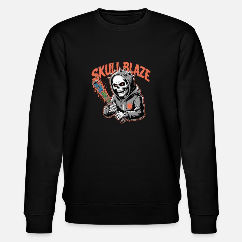 SCHÄDEL, BEDROHLICHES SKELETT - Stanley/Stella Unisex Bio-Sweatshirt CHANGER  - Schwarz