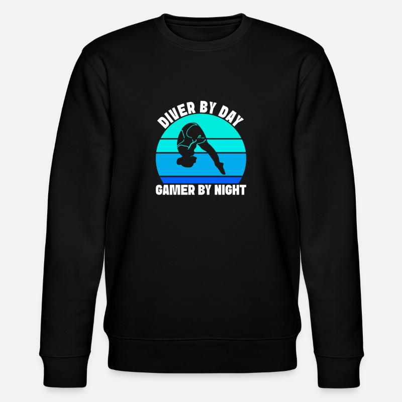 Kunstspringen Turmspringer Sprungbrett - Stanley/Stella Unisex Bio-Sweatshirt CHANGER - Schwarz
