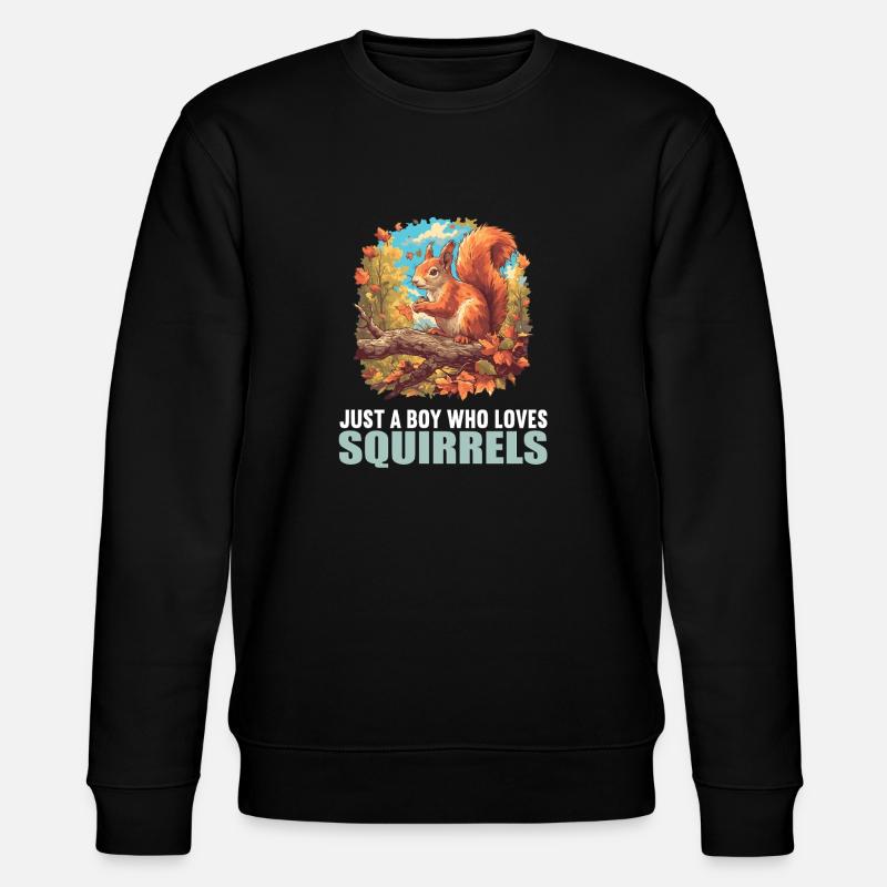 Eichhörnchen - Stanley/Stella Unisex Bio-Sweatshirt CHANGER  - Schwarz