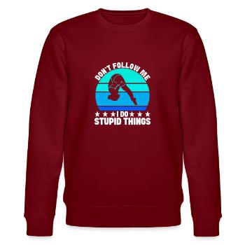 Diving diving board - Stanley/Stella CHANGER Unisex Organic Sweatshirt - burgundy - Front - Nik (191cm) & Marisol (170cm)
