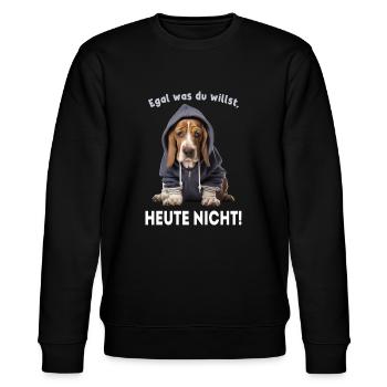 Heute nicht! - grummeliger Hund - Stanley/Stella Unisex Bio-Sweatshirt CHANGER  - Schwarz - Vorne - Nik (191cm) & Marisol (170cm)