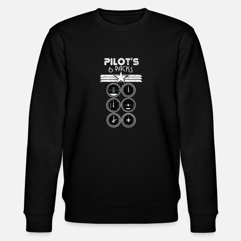 Pilot Cockpit Sixpack - Stanley/Stella CHANGER Unisex Organic Sweatshirt - black